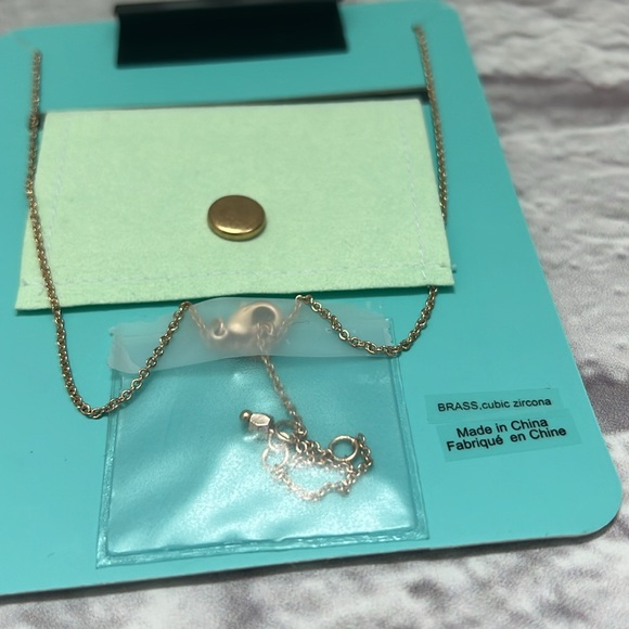 Gold & cubic zirconia Initial “C” necklace - Picture 3 of 4